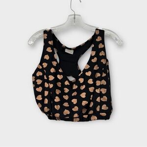 Argyle Dragons Pole Wear Sports Bra in Black with Hearts Women’s Size XL